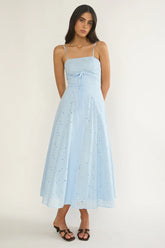 Shaye Embroidery Insert Maxi Dress Blue