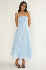 Shaye Embroidery Insert Maxi Dress Blue