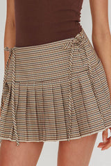 Text Me Pleat Skort Mini Skirt Check