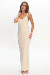 Fall Moon Cut-Out Back Maxi Dress Ivory