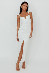 Love To Love Front Split Maxi Dress White