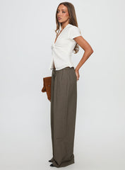 Ketrina Tie Waist Pants Brown Plaid