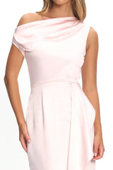 Tova Draped One-Shoulder Maxi Dress Pink
