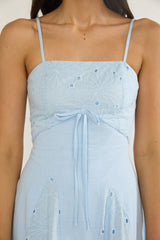Shaye Embroidery Insert Maxi Dress Blue