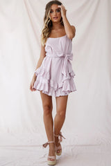 Petrie Ruffle Detail Waist Tie Dress Blush
