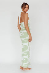 Desert Daze Halterneck Knit Dress Sage