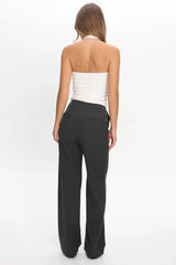 In Disguise Straight Leg Pocket Pants Charcoal