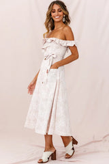 Matisse Off-Shoulder Placket Dress Blush Pattern
