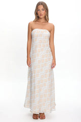 Artice Strapless Maxi Dress Print Geo