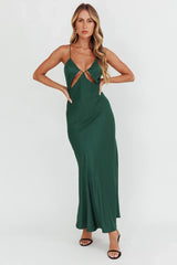 Casa Nova Cut-Out String Dress Emerald