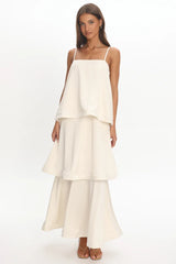 Morning Ray Layered Maxi Dress Ivory