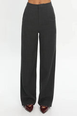 In Disguise Straight Leg Pocket Pants Charcoal
