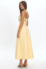 Sunbeam Kiss Foldover Floral Bust Maxi Dress Butter
