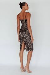 Aura Lace Midi Dress Black
