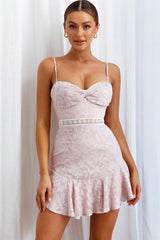 Surabaya Twist Bust Textured Mini Dress Blush