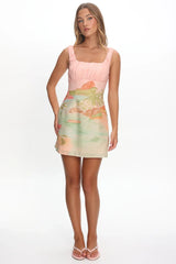 Aila Gathered Bust Mini Dress Island Multi