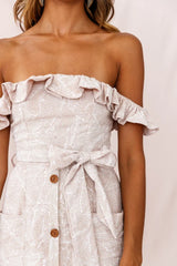 Matisse Off-Shoulder Placket Dress Blush Pattern