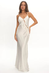 LIONESS About A Girl Maxi Dress Porcelain Polka