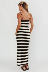Gracey Cami Strap Maxi Dress Stripe Black