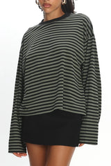 LIONESS Bloom Long Sleeve Forest Stripe