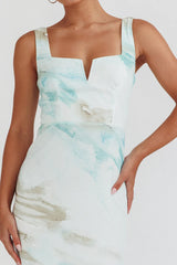 Jovelle Strappy Back Maxi Dress Marble Blue