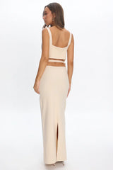 Fall Moon Cut-Out Back Maxi Dress Ivory