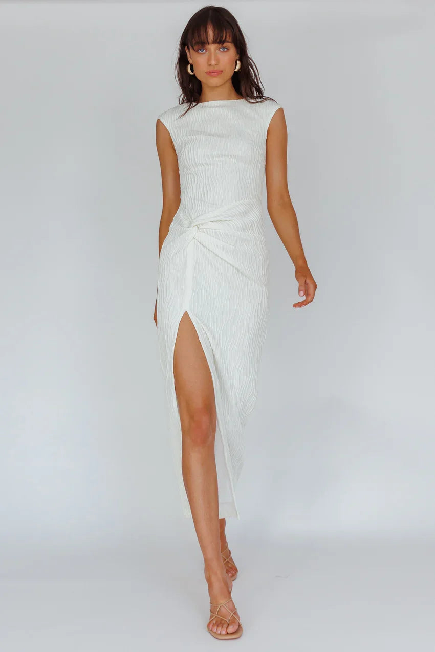 Like A Movie Cap Sleeve Midi Dress Cream